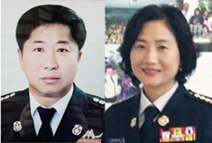 ▲ 송탄의용소방대 허관영 대장, 송탄 여성의용소방대장 박나은씨