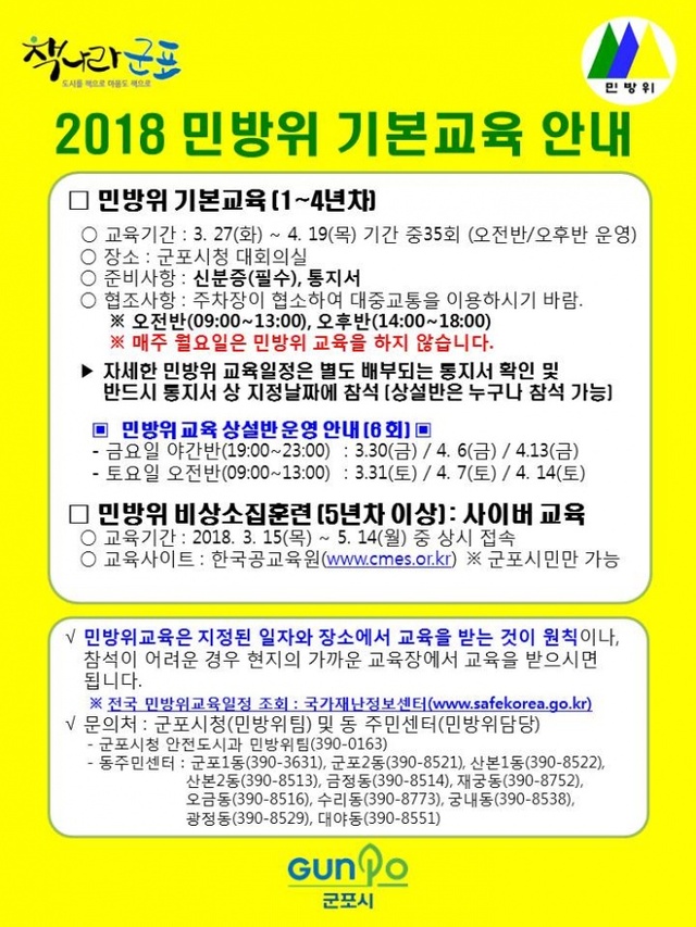 ▲ 3월 7일-군포시 상반기 민방위 기본교육 (2)