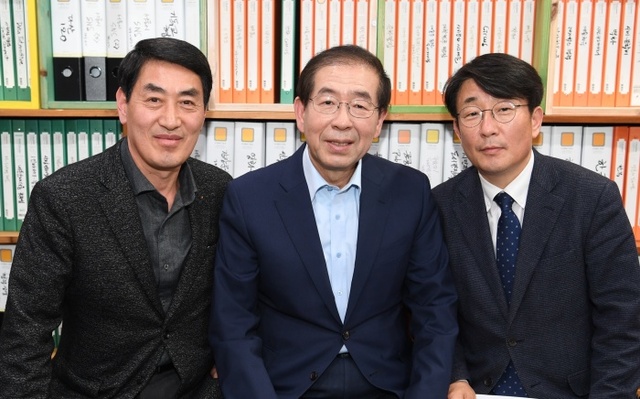 ▲ 오수봉 하남시장, 교통개선을 위한 박원순 시장 면담