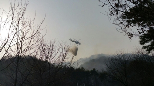 ▲ 관인면 산불. 포천소방서 제공