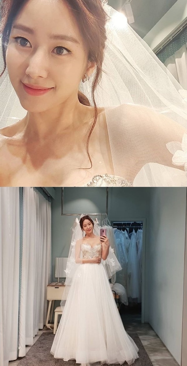 ▲ 웨딩드레스를 입은 전혜빈. 전혜빈 인스타그램