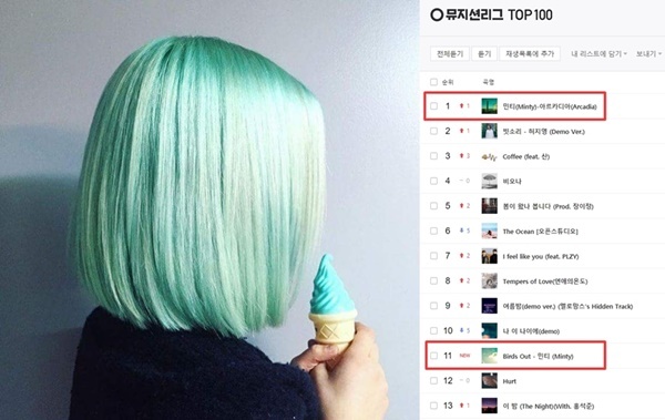 ▲ 네이버 뮤지션리그 1위를 달성한 가수 민티. 메이져세븐컴퍼니 AMC컴퍼니 제공