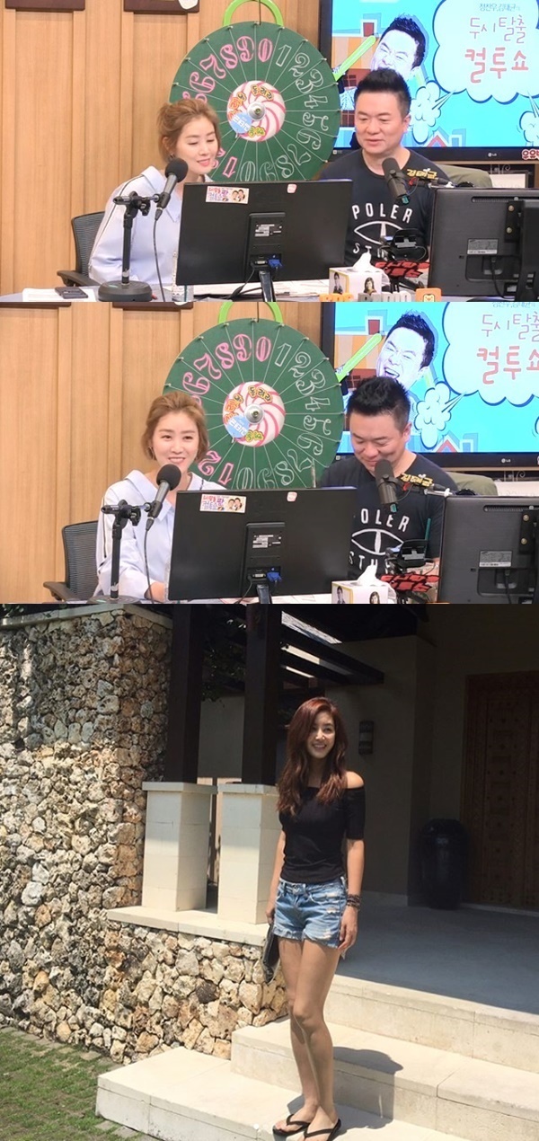 ▲ 배우 김성령이 정찬우를 대신해 스페셜 DJ로 나섰다.(위) 발리에에서 김성령. SBS 파워FM '두시탈출 컬투쇼' 캡처(위) 김성령 인스타그램(아래)