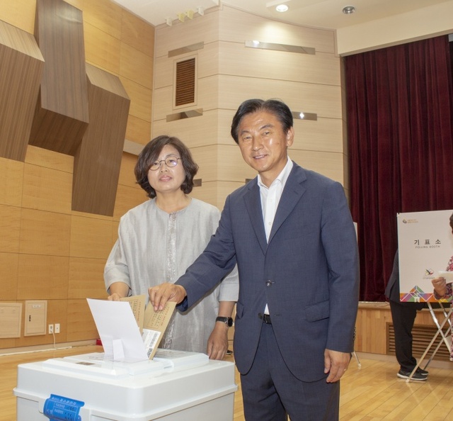 ▲ 김동근후보 사전투표1