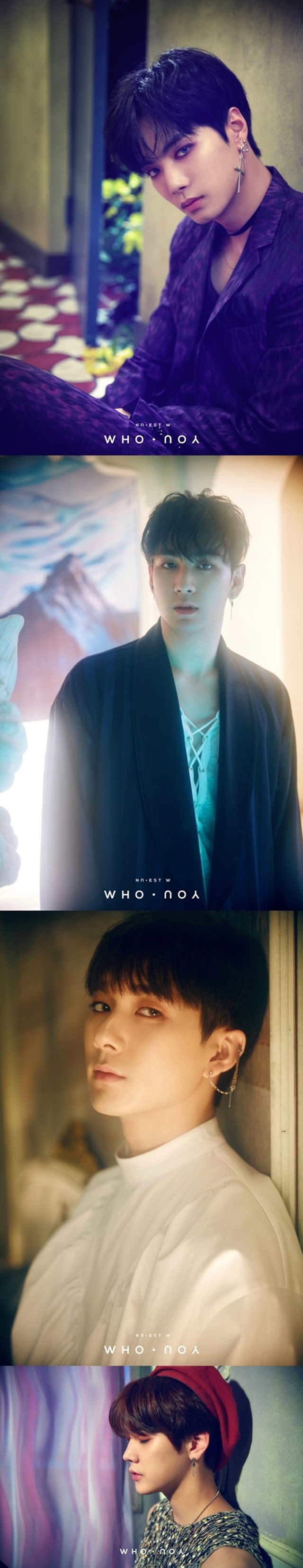 ▲ 그룹 뉴이스트 W(JR, 아론, 백호, 렌)가 새 앨범 'WHO, YOU(후, 유)'의 두 번째 오피셜 포토를 공개했다. 플레디스 엔터테인먼트