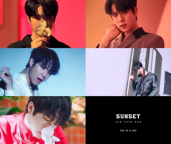 ▲ 김동한의 첫 번째 미니앨범 'D-Day' 타이틀곡 '선셋'의 뮤직비디오 오피셜 티저 영상 중 주요 장면. 위엔터테인먼트