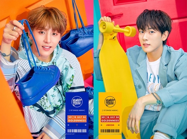 ▲ 그룹 골든 차일드(Golden Child) 멤버 Y와 지범의 티저.  울림엔터테인먼트