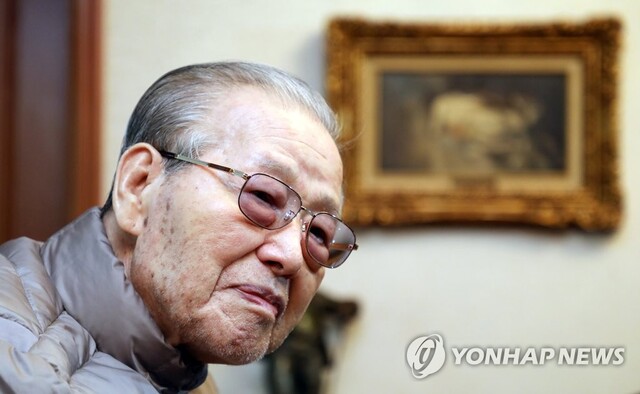 ▲ 지난 4월 신당동 자택에서의 김종필 전 국무총리 [연합뉴스 자료사진]