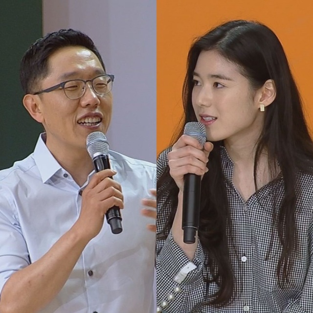 ▲ 방송인 김제동과 배우 정은채가 '톡투유2' 녹화장에서 만났다. JTBC