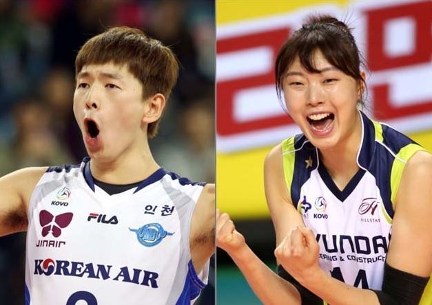 ▲ V리그 남녀 연봉 1위 한선수-양효진.