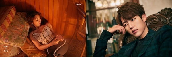 ▲ 걸 그룹 에이핑크 정은지(왼쪽) 그룹 인피니티 멤버 이성열. 플랜에이엔터테인먼트 울림엔테테인먼트