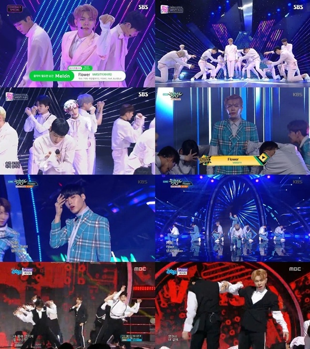▲ 그룹 바시티 음악 방송 출연 장면. SBS MBC KBS