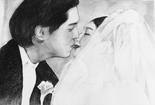 ▲ 故 조성민 故 최진실 딸 최준희가 그림 결혼 사진. 인스타그램
