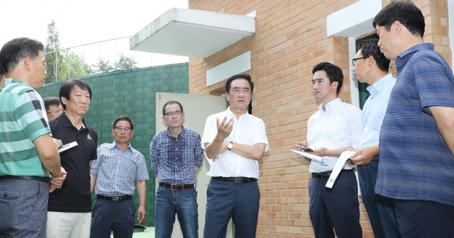 ▲ 정장선 평택시장, 휴일 폭염대비 급수시설 현장 점검