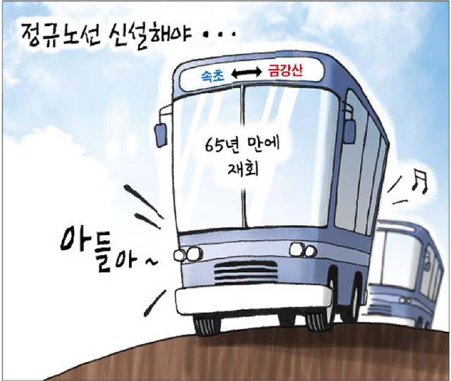 ▲ [경기만평] 65년 만에 재회… 정규노선 신설해야…
