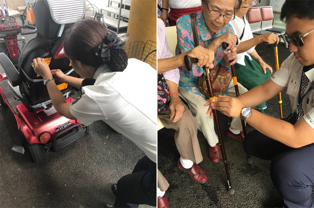 ▲ 군포경찰서 전동휠체어 부착