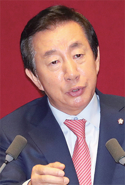 ▲ 자유한국당 김성태 원내대표가 5일 오전 국회 본회의에서 교섭단체 대표연설을 하고 있다. 연합뉴스