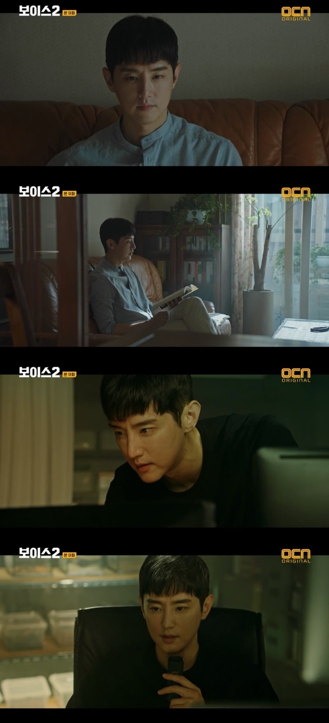 ▲ '보이스2'에서 권율이 상상 속에서 어머니와 소름 끼치는 대화를 이어가며 그와 어머니 사이에 얽힌 사연에 대한 궁금증을 자아냈다. 방송 캡처