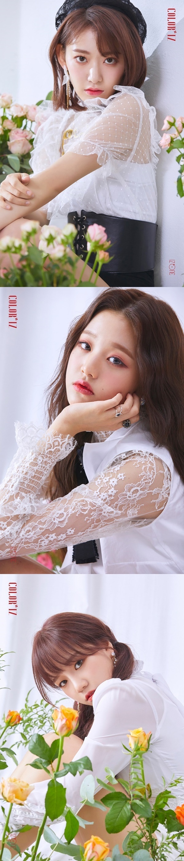 ▲ 걸그룹 아이즈원이 멤버들의 데뷔 앨범 3차 오피셜 포토 공개를 모두 마쳤다. 아이즈원 공식 SNS