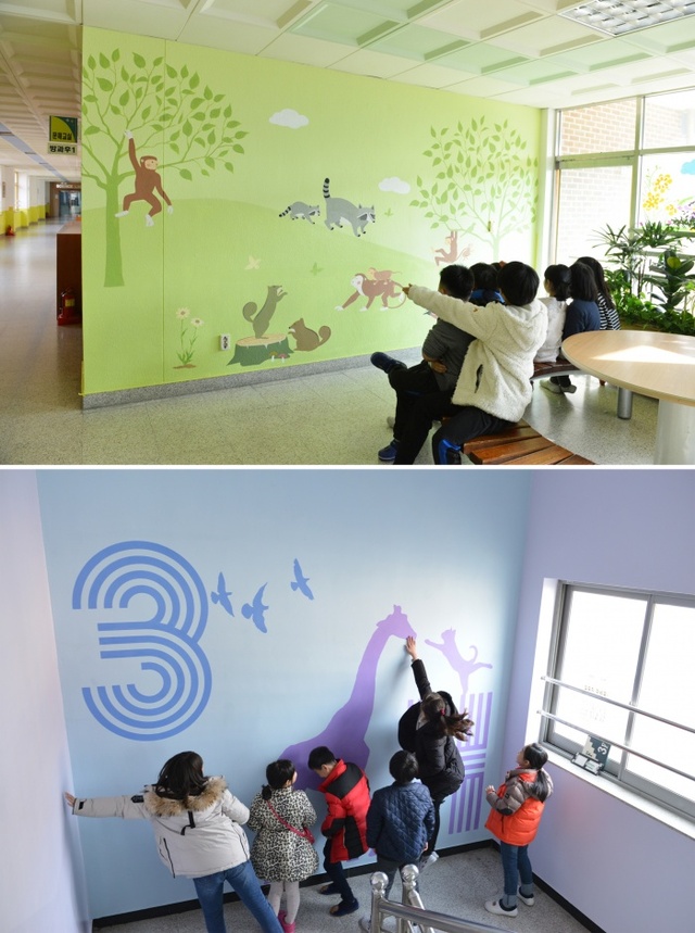▲ 용인시가 학교환경을 개선한 모습