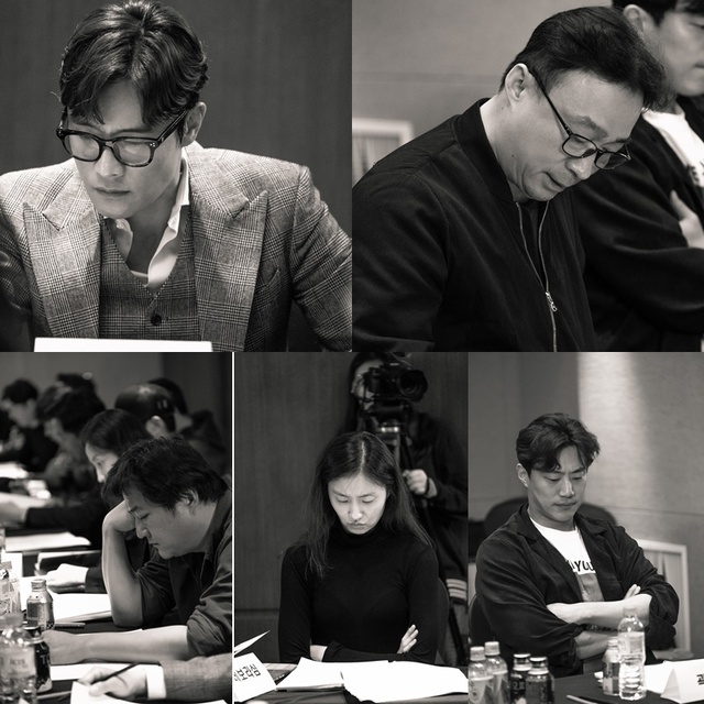 ▲ '내부자들' 우민호 감독과 배우 이병헌 이성민 곽도원이 한 자리에 모였다. ㈜쇼박스