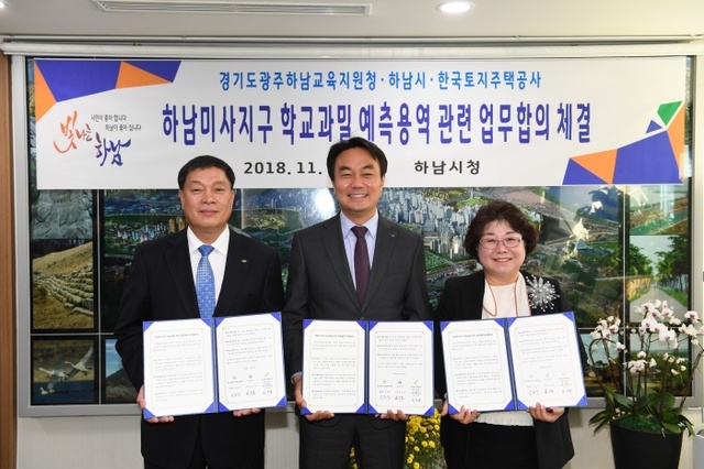 ▲ 하남 미사강변도시 학교과밀예측용역 관계기관 합의 체결