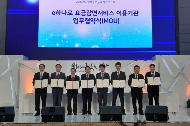 e하나로 요금감면서비스 업무협약식(왼쪽에서 세 번째 송유면 부천부시장)