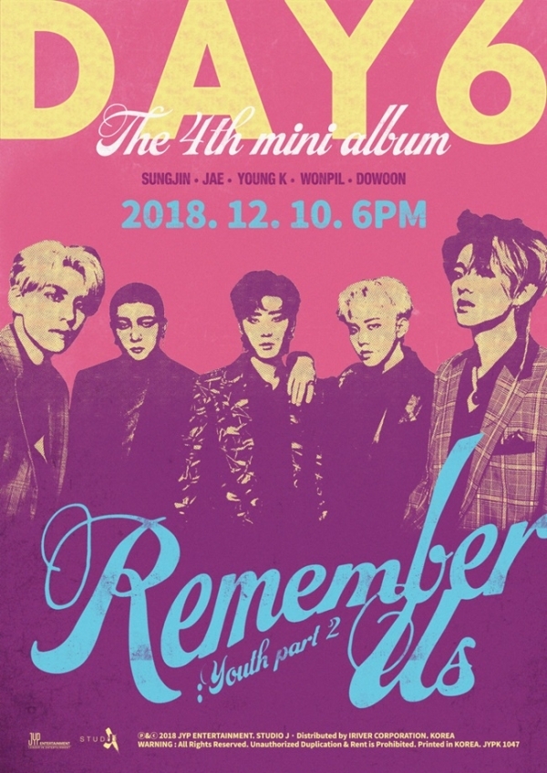 데이식스(DAY6)의 컴백을 알리는 아트 포스터. JYP엔터테인먼트