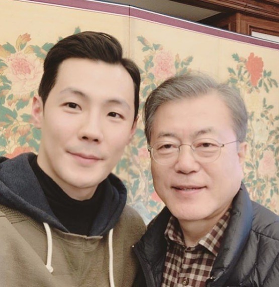 배우 박재홍과 문재인 대통령. 박재홍 인스타그램