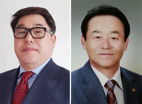 ▲ 정창훈 경기도수영연맹 회장, 박민기 경기도궁도협회장