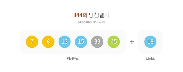 로또 844회 당첨번호