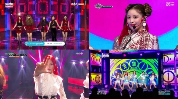 걸그룹 네온펀치 컴백 무대. Mnet, KBS2, MBC MUSIC