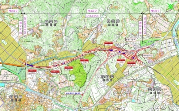 김포~파주 고속도로 4공구 위치도. 한라 제공