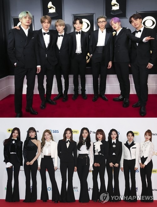방탄소년단(위)과 트와이스. 연합뉴스
