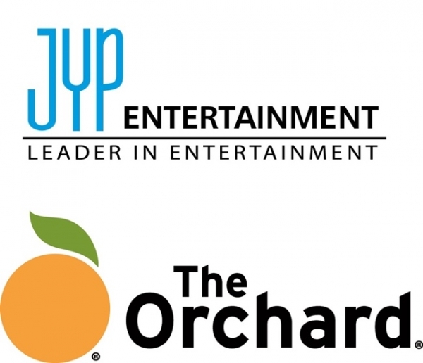 JYP엔터테인먼트와 오차드 로고.