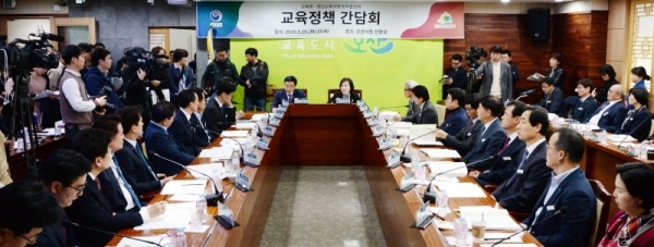 `2019 혁신교육지방정부협의회 정기총회 및 컨퍼런스`가 19일 오후 오산시청에서 진행되고 있다. 이날 행사에는 유은혜 부총리 겸 교육부 장관, 이동진 회장 (도봉구청장), 곽상욱 수석부회장(오산시장), 최대호 안양시장, 임병택 시흥시장 등 43곳의 지자체장 등이 참가하여 간담회 및 총회를 진행했다. 윤원규 수습기자