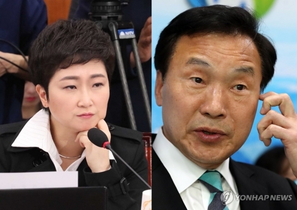 이언주 의원과 손학규 바른미래당 대표. 연합뉴스