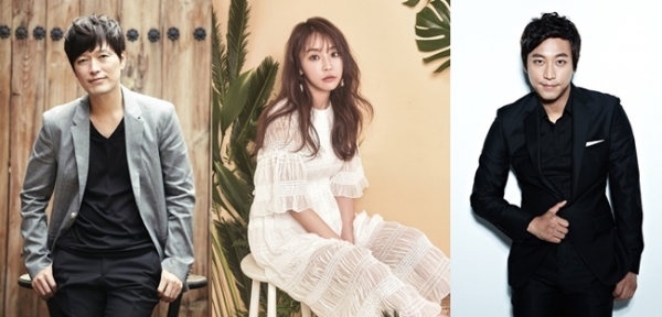왼쪽부터 정재영 정유미 오만석. 아우터코리아, 에이스팩토리, 좋은사람컴퍼니