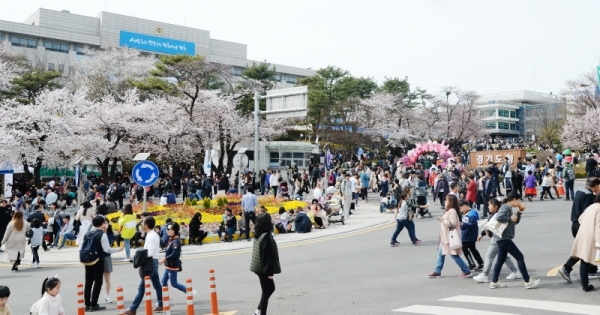 '경기 평화를 봄'이란 제목으로 2019 경기도청 봄꽃축제가 5일부터 7일까지 진행됐다. 다양한 볼거리와 먹거리가 마련된 이번 행사에 7일 주말을 맞아 많은 시민들이 경기도청을 찾았다. 윤원규 수습기자