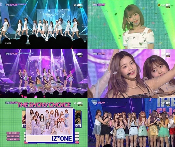 '더쇼'에 출연한 걸그룹 아이즈원. SBS MTV