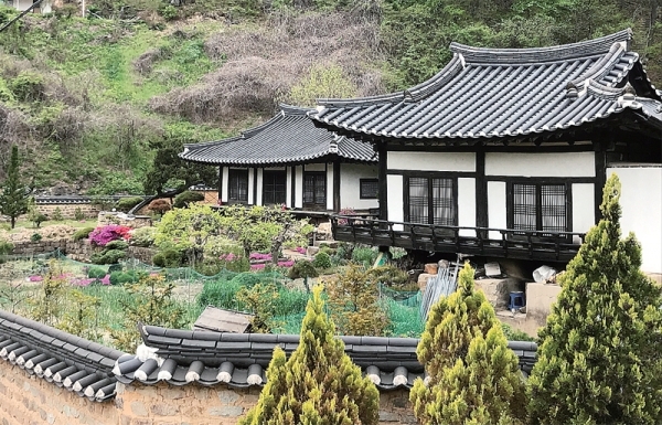 탑동파 종택 전경 임청각보다 규모는 작지만, 보기에 따라서는 임청각보다 훨씬 더 아름다고 단아한 느낌을 주기도 한다. 탑동파 종택 영모당 앞에는 봄꽃이 화려하게 피었고, 건물보다 더 큰 연못이 있어 집안에서 요산요수(樂山樂水)를 동시에 누리고 있다. 김구철 시민기자
