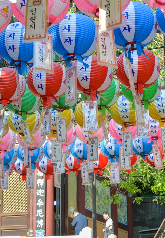 부처님 오신 날을 사흘 앞둔 9일 오전 인천 남동구 간석동 약사사에서 불자들이 연등 아래서 기도를 하고 있다.조주현기자