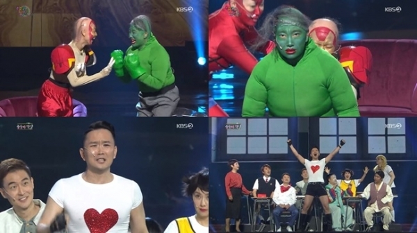 '개그콘서트' 1000회를 맞아 특별 출연한 개그맨 윤형빈 정경미 부부. KBS2