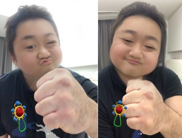 배우 마동석이 '아기얼굴 어플'에 도전했다. 마동석 인스타그램