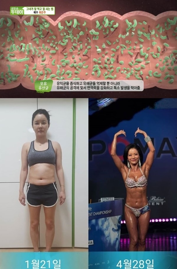 모유 유산균(위), 배우 최은주. '생방송 투데이'(위) 최은주 인스타그램