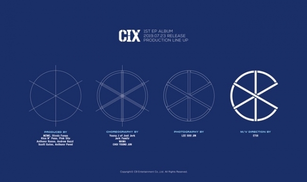5인조 보이그룹 CIX(씨아이엑스)의 데뷔 앨범 프로듀서 라인업. C9엔터테인먼트