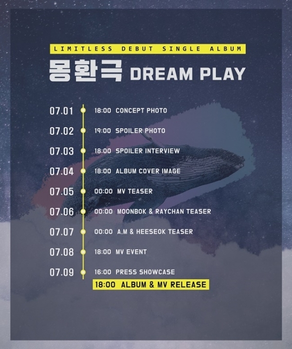 리미트리스의 데뷔 D-DAY 플랜 이미지. 오앤오엔터테인먼트