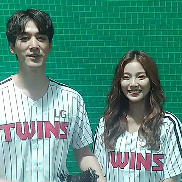오창석 이채은 커플. LG트윈스 공식 인스타그램