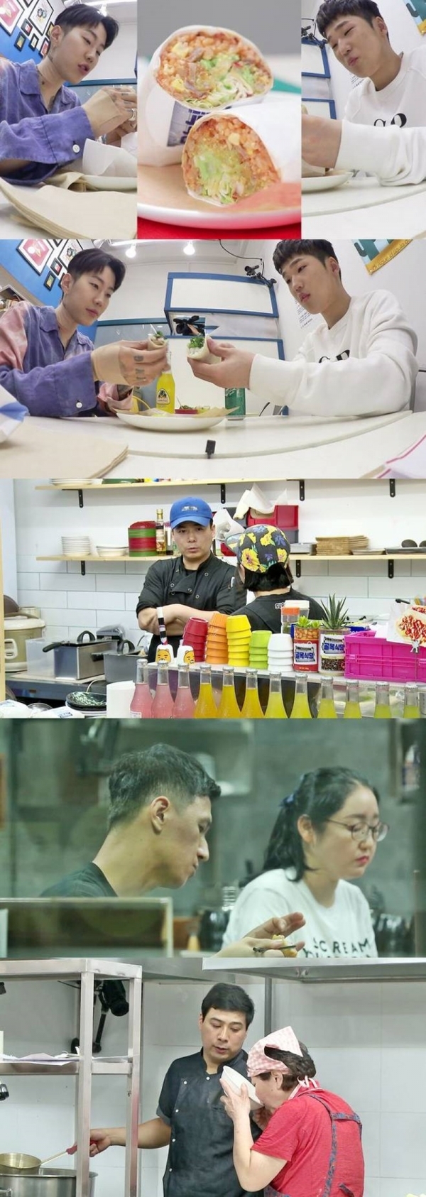 '골목식당'에서는 가수 박재범과 하온이 원주 타코&부리토집을 방문해 '폭풍 먹방'을 선보인다. SBS