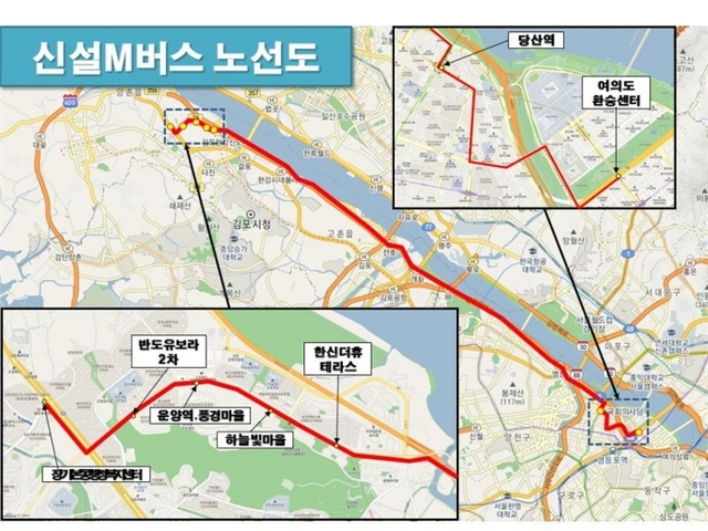 ▲ 신설 M버스 노선도